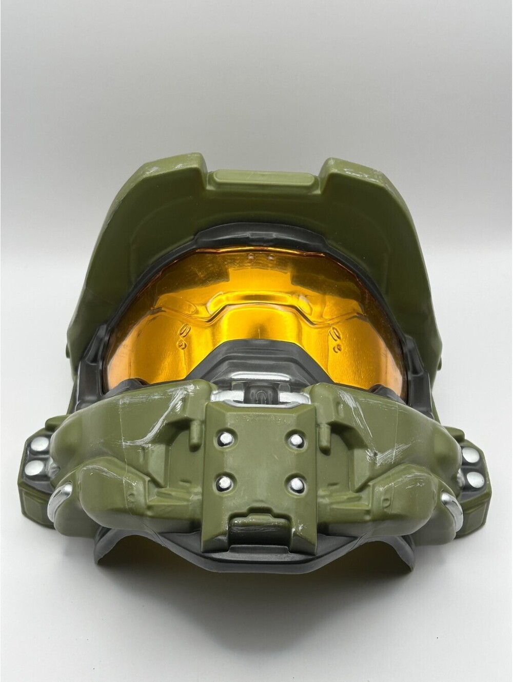 Disguise Master Chief Halo Half Mask Costume Helmet Green Foam Forehead Pad